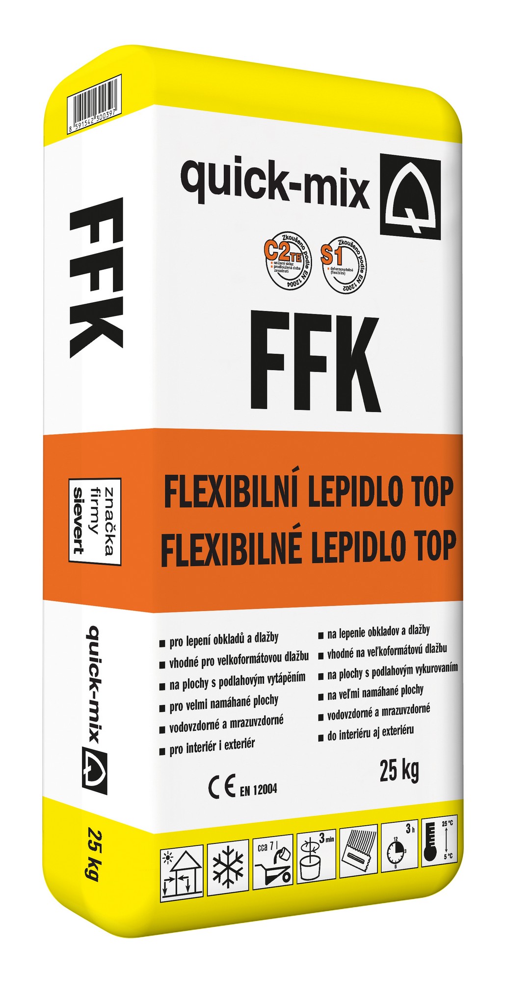 Lepidlo cementové C2TE S1 Sakret/Quick-mix FFK top 25 kg