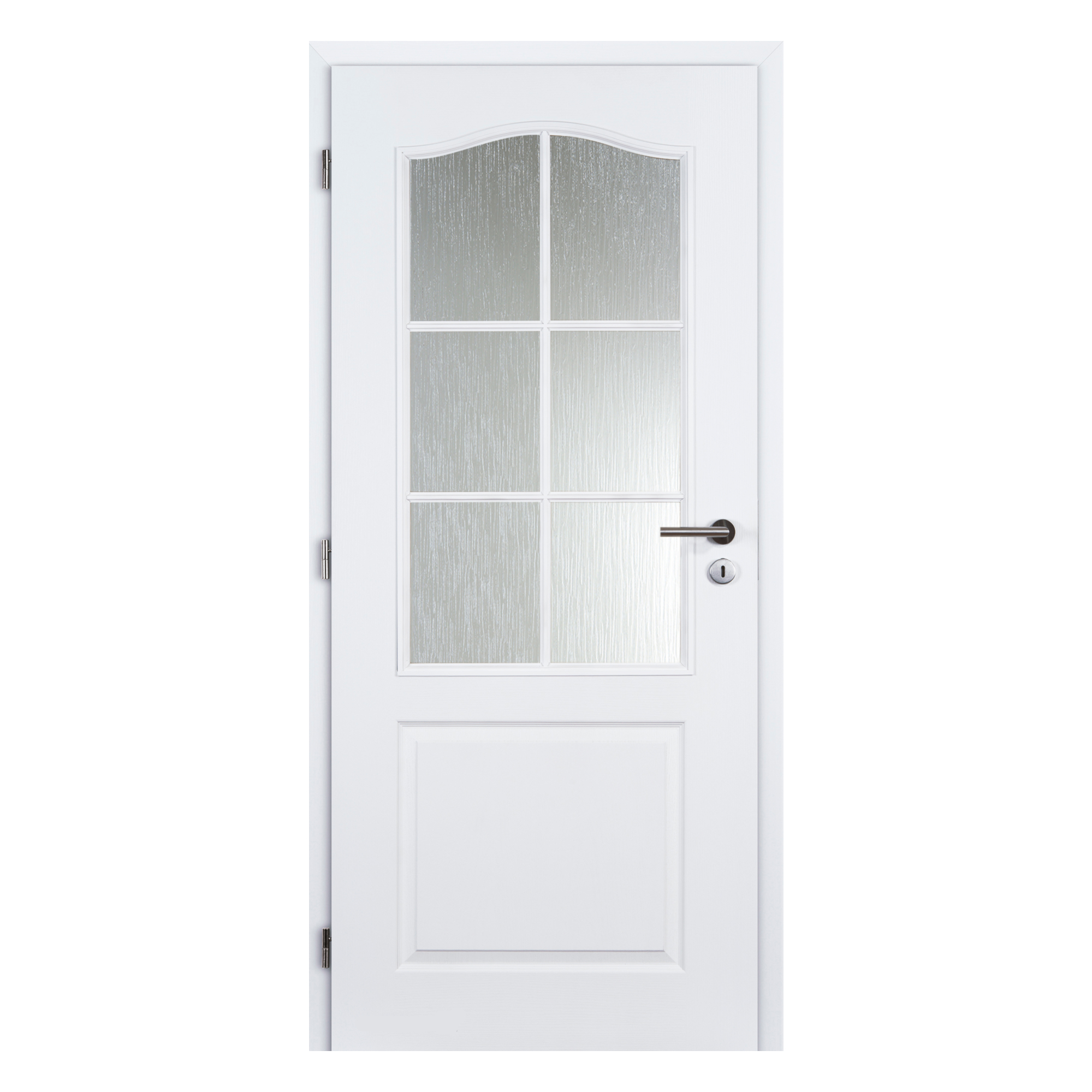Dveře částečně prosklené profilované Doornite Socrates bílé levé 600 mm