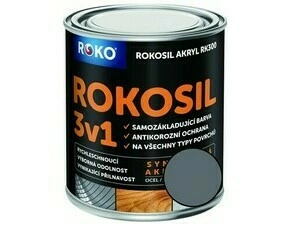 Barva samozákladující Rokosil akryl 3v1 RK 300 1100 šedá střední, 0,6 l