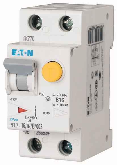 Chránič proudový s jištěním Eaton PFL7-16/1N/C/003