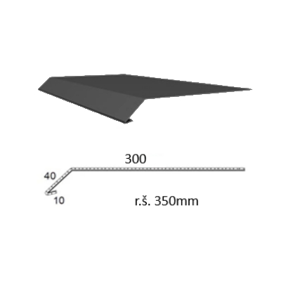 Okapnice poplastovaná Viplanyl antracit délka 2,0 m rš. 350 mm