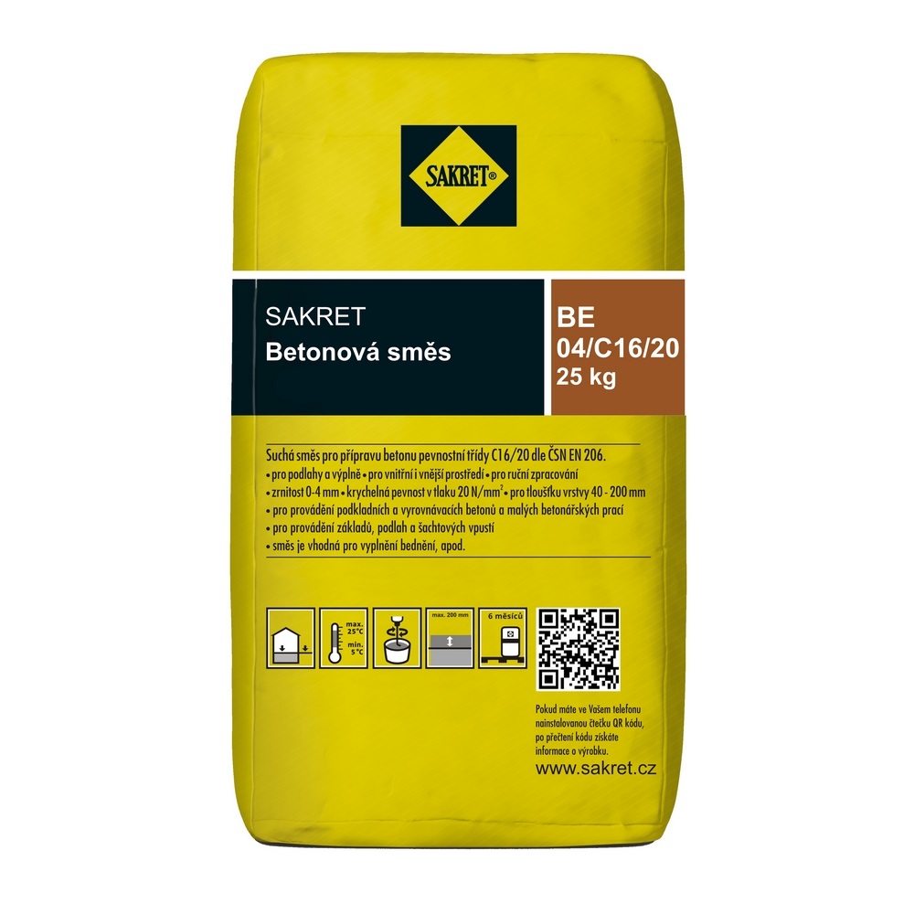 Beton C16/20 Sakret/Quick-mix BE 04/C16/20 25 kg