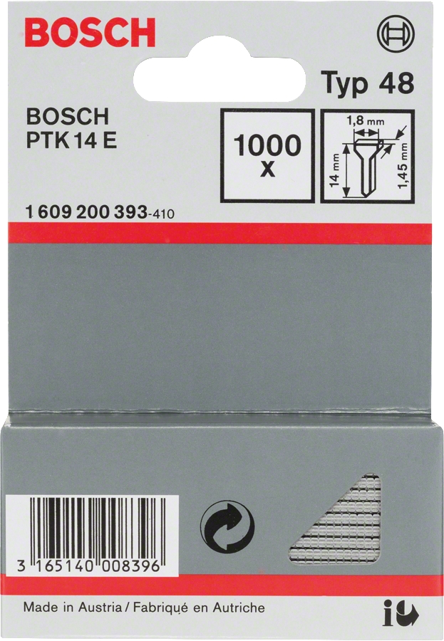 Spony Bosch typ 48 1,8×1,45×14 mm 1 000 ks