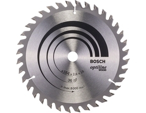 Kotouč pilový Bosch Optiline Wood 184×16×2,6 mm 36 z.