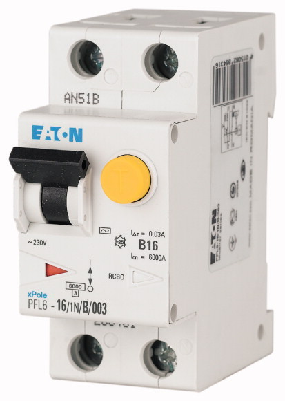 Chránič proudový s jištěním Eaton PFL6-20/1N/B/003