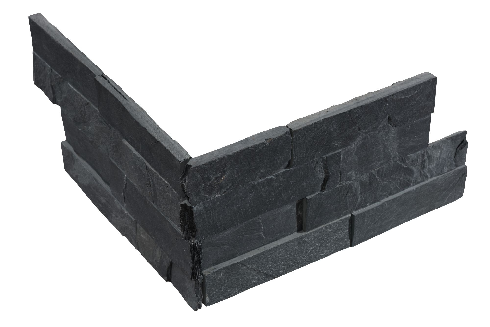 Obklad kamenný lepený DEKSTONE N 3003 Black Slate břidlice rohový 150×(250+300) mm