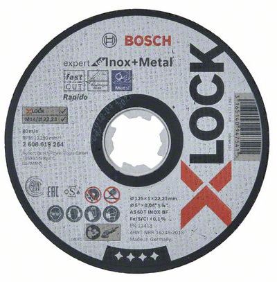 Kotouč řezný Bosch Expert for Inox+Metal X-LOCK 125×1 mm