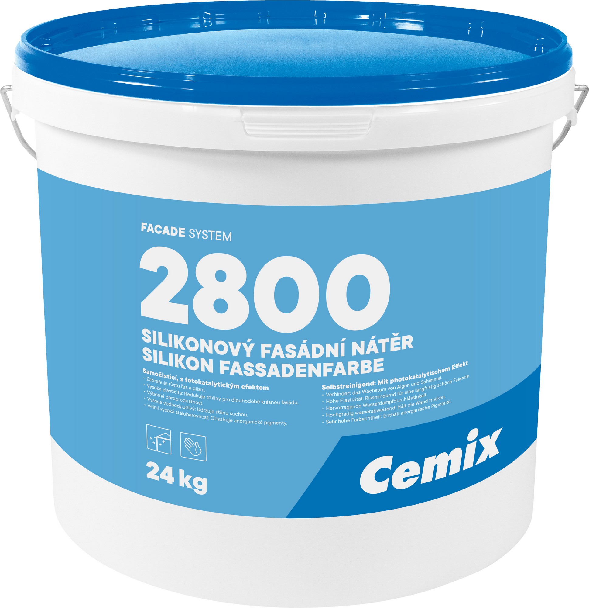 Nátěr fasádní silikonový Cemix 2800 bezpř., 24 kg