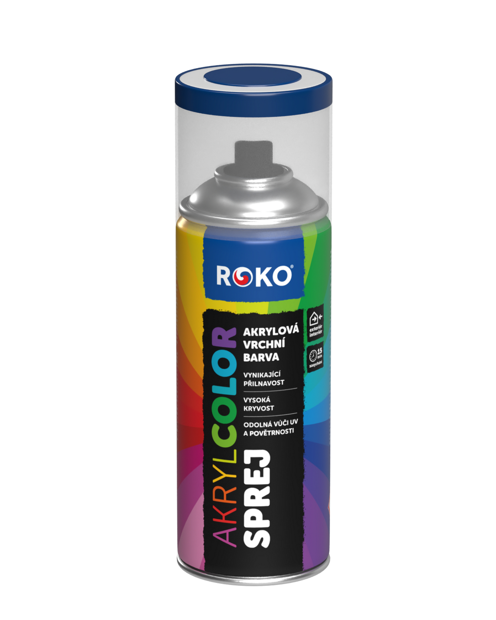 Barva akrylová vrchní Roko AKRYCOLOR Sprej enziánová modrá, 400 ml