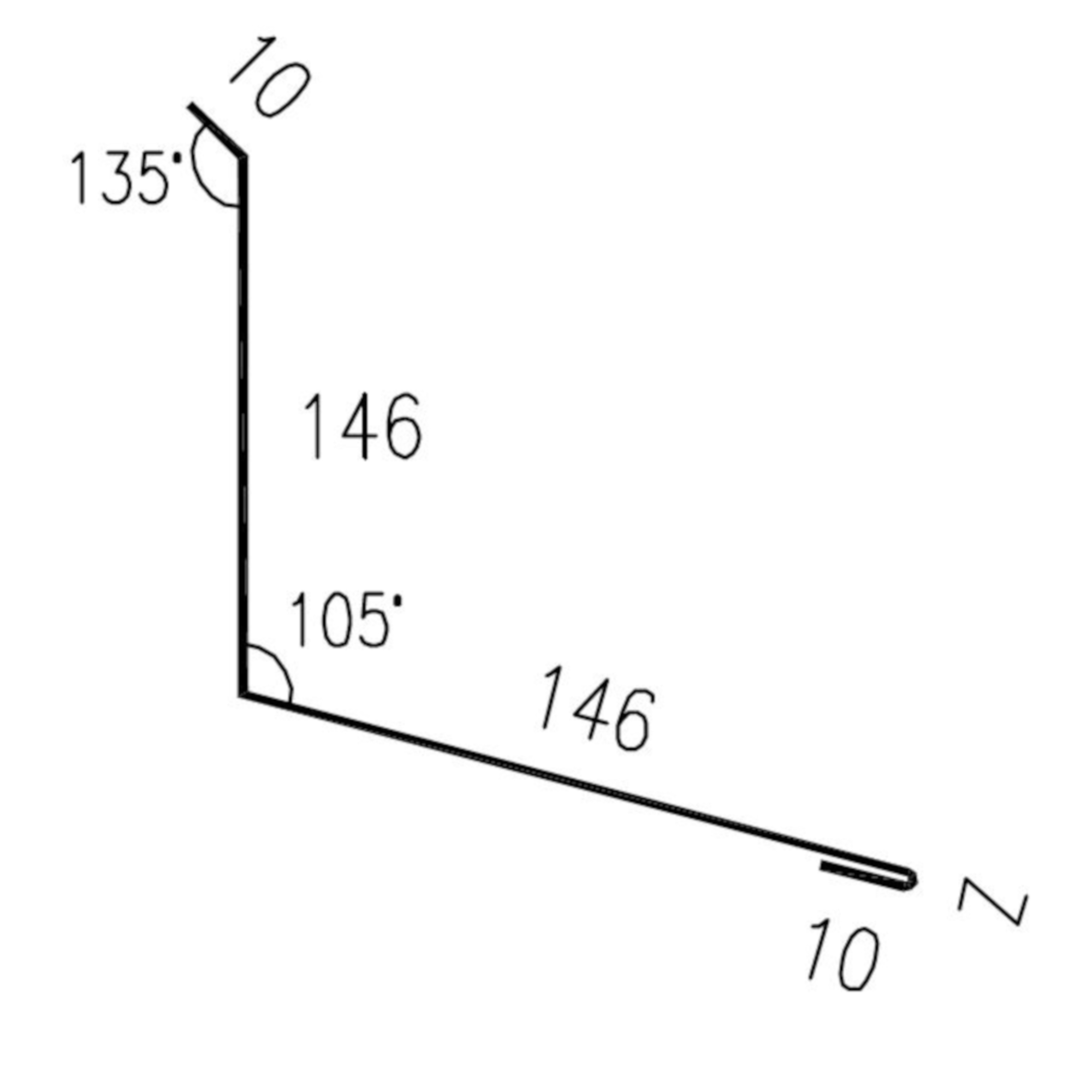 Lemování zdi rovnoběžné s okapem RS312S-135 FeZn 0,53mm 2bm