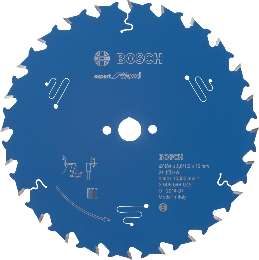 Kotouč pilový Bosch Expert for Wood 184×16×2,6 mm 24 z.