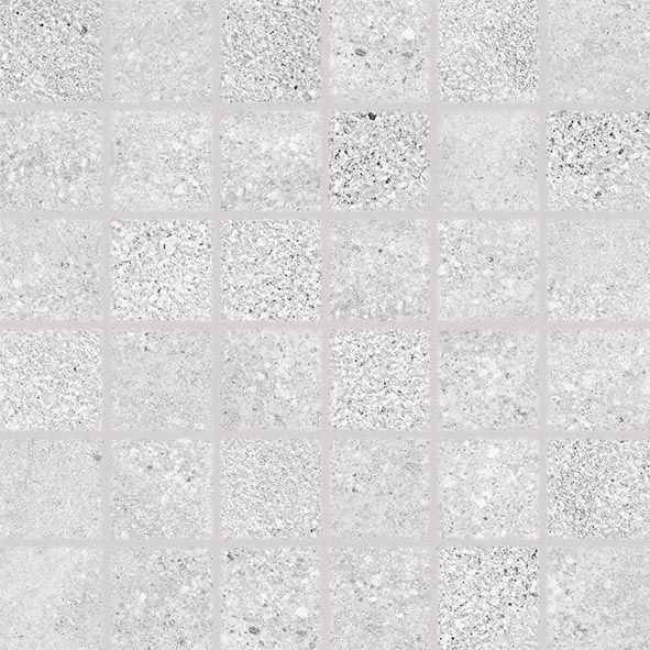 Mozaika Rako Stones 5×5 cm (set 30×30 cm) světle šedá DDM06666