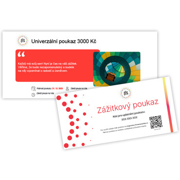 Zážitkový poukaz 3 000 Kč