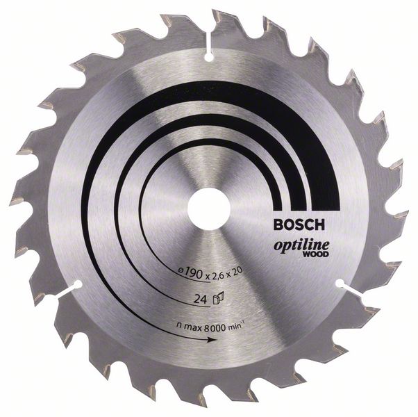 Kotouč pilový Bosch Optiline Wood 190×20/16×2,6 mm 24 z.