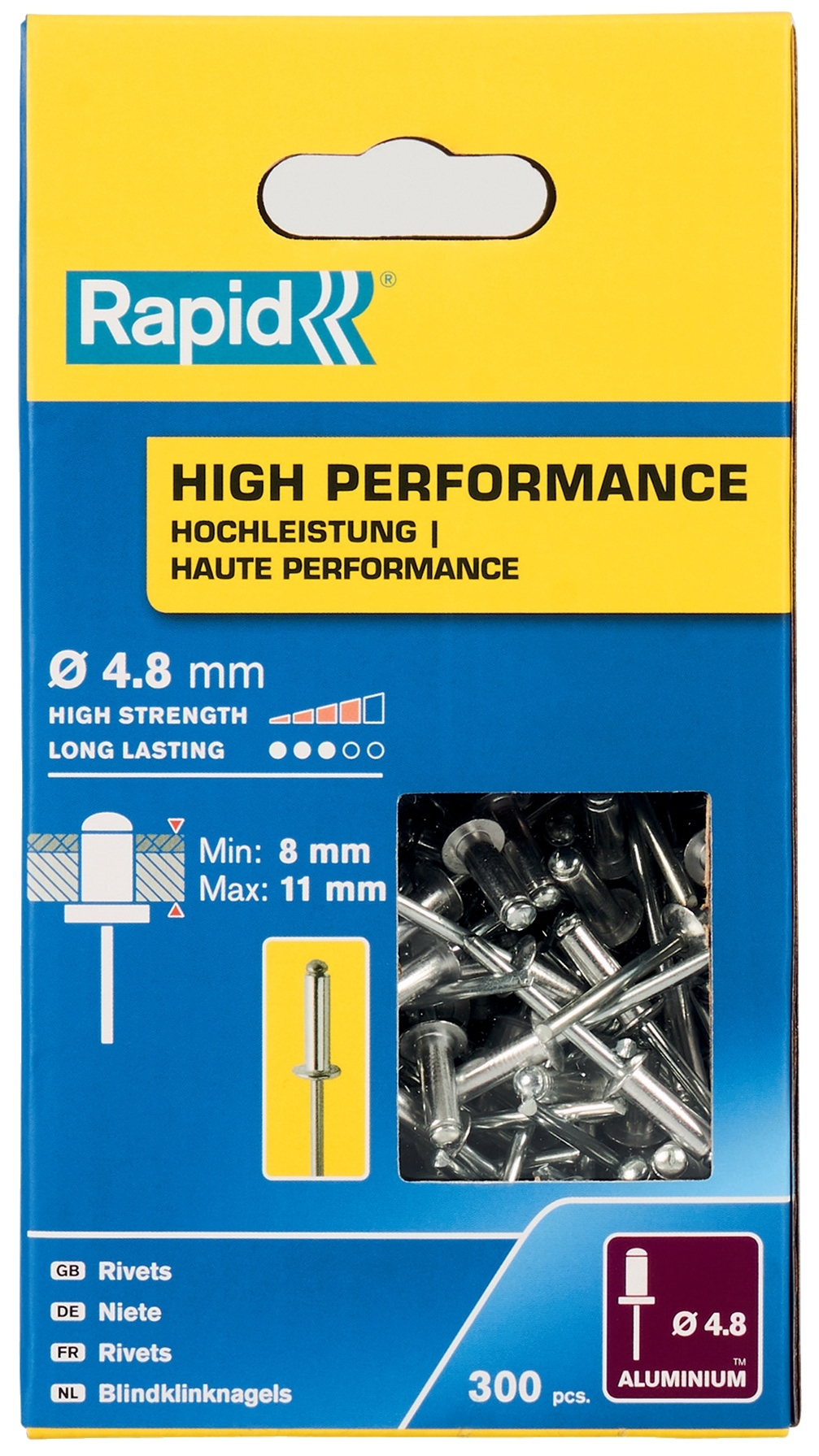 Nýty hliníkové Rapid High Performance 4,8×14 mm 300 ks