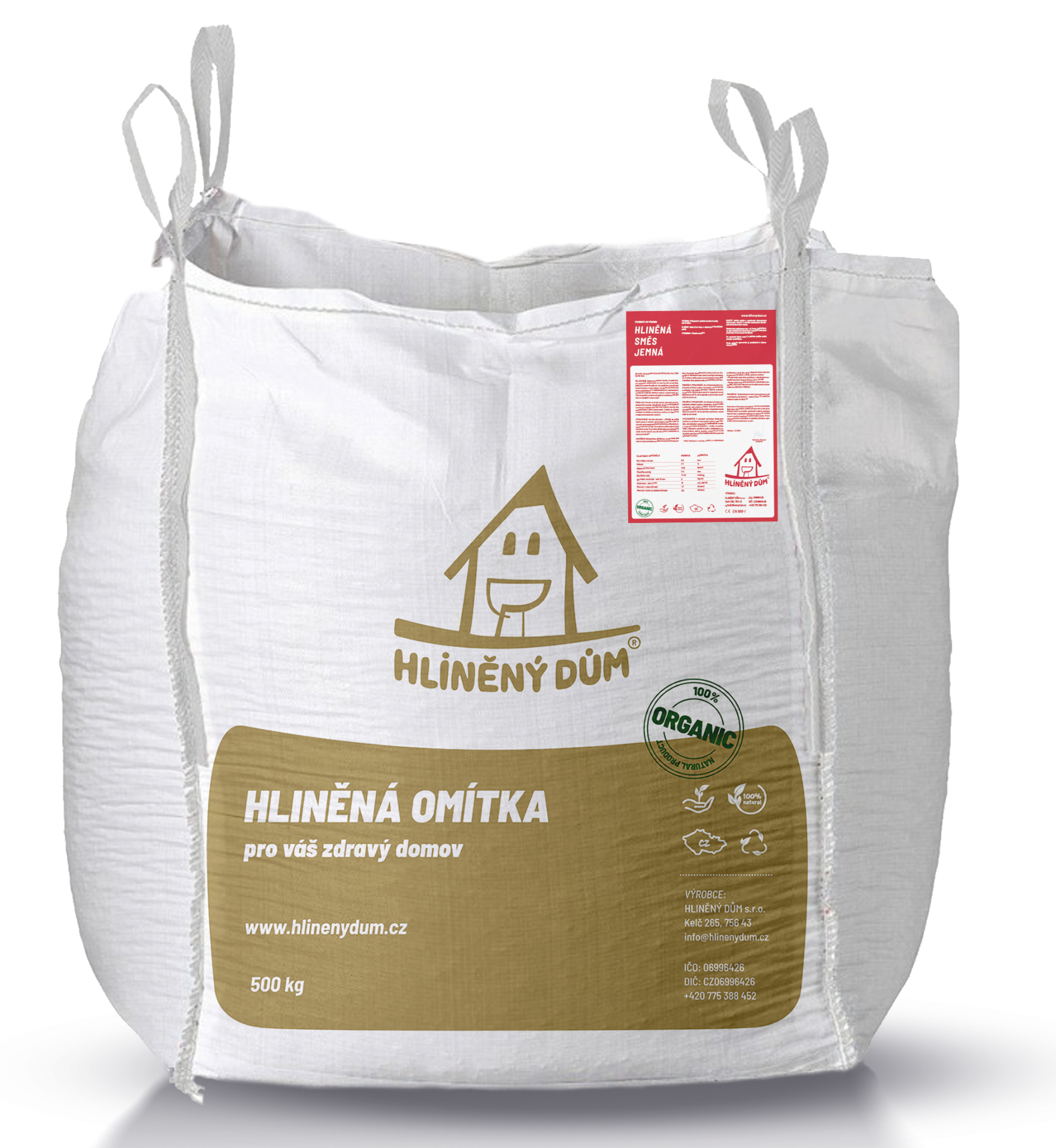 Omítka hliněná HLINĚNÝ DŮM JEMNÁ TERRA 500 kg