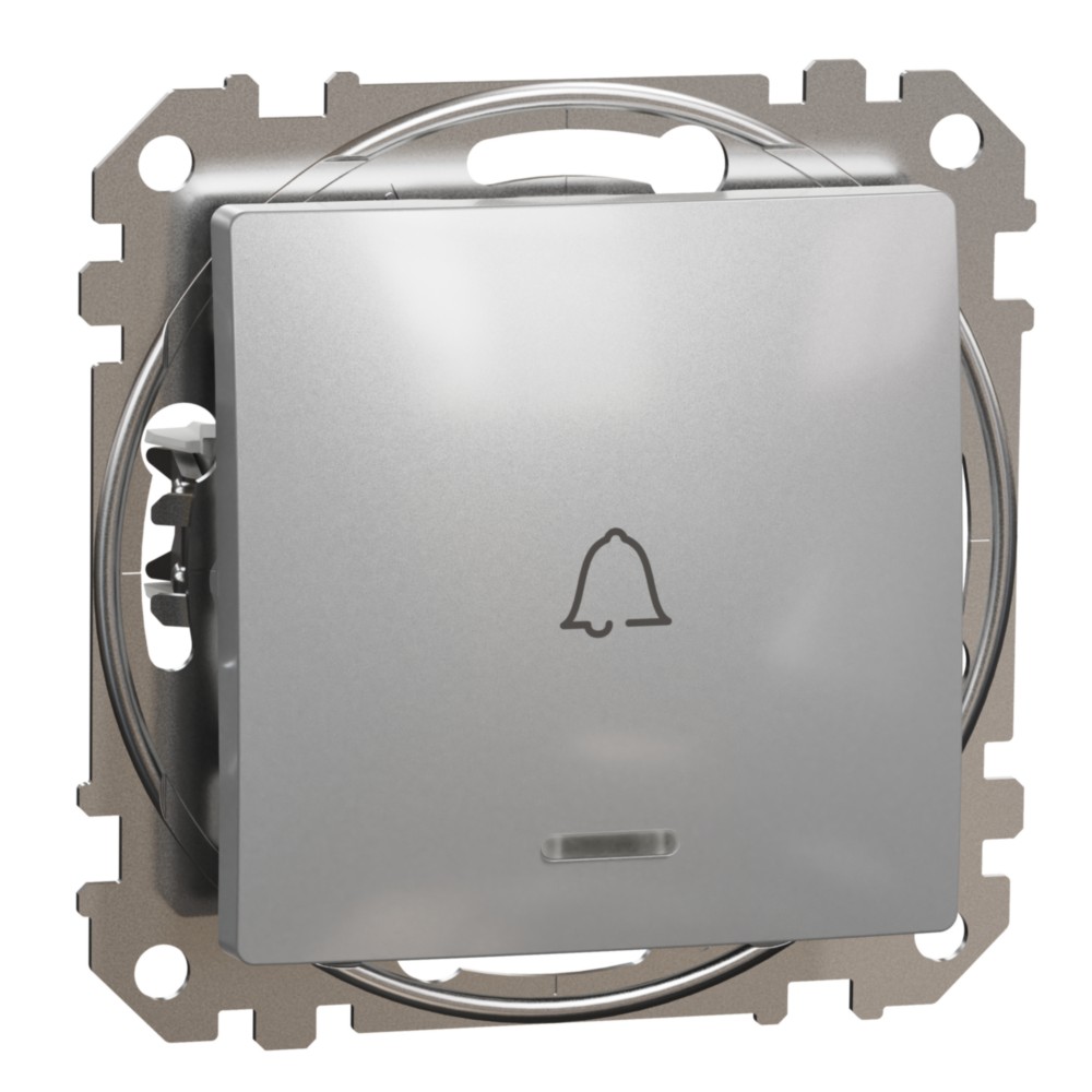Tlačítko zvonek řazení 1/0So Schneider Sedna Design aluminium