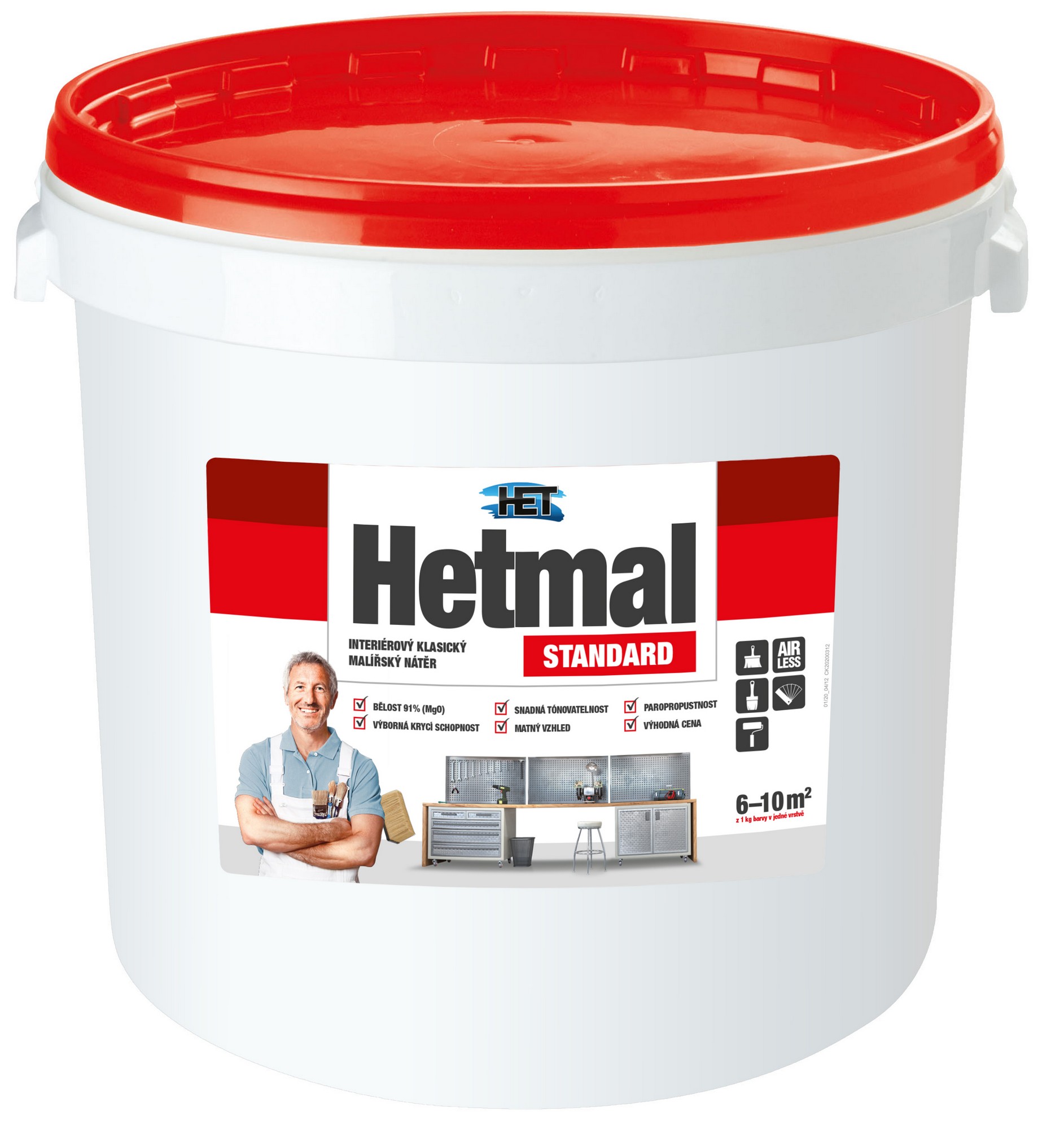 Malba interiérová HET Hetmal Standard bílá, 40 kg