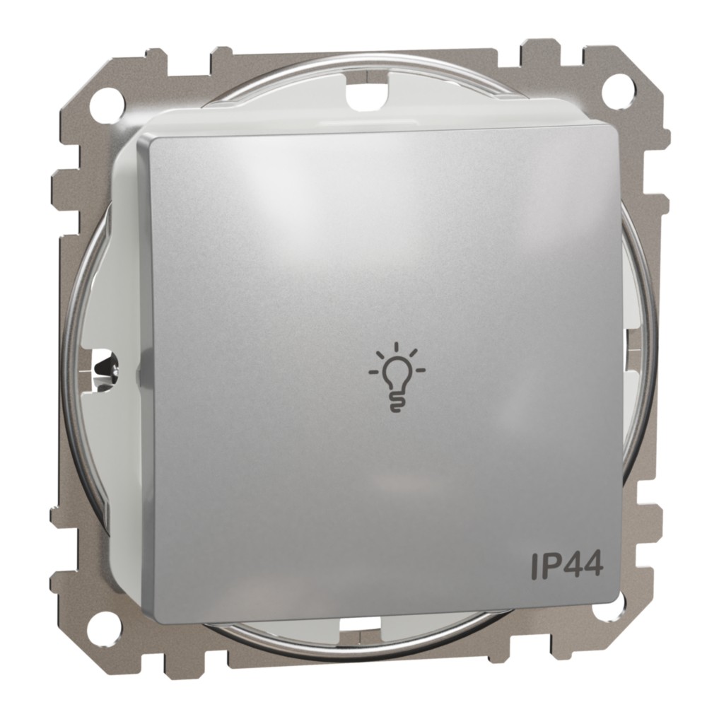 Tlačítko světlo řazení 1/0 Schneider Sedna Design IP 44 aluminium