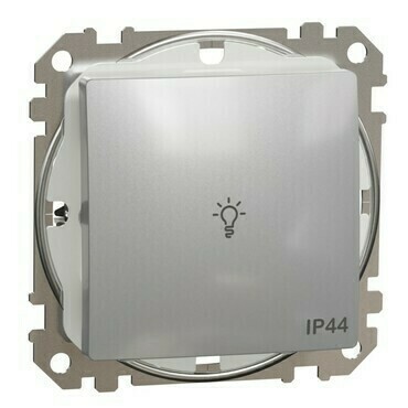 Tlačítko světlo IP 44 Schneider Sedna Design řazení 1/0 aluminium