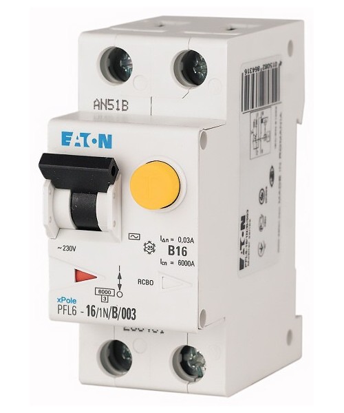 Chránič proudový s jištěním Eaton PFL6-10/1N/B/003