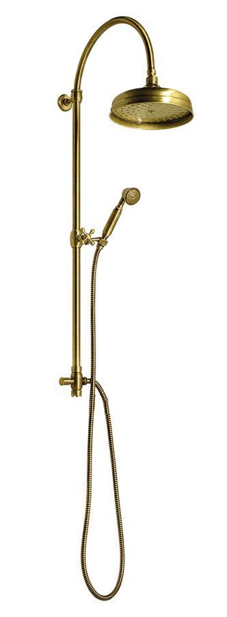 Sloup sprchový Sapho Antea SET036 k napojení na baterii hlavová, ruční sprcha bronz