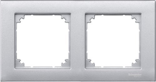 Rámeček Schneider Merten M-Plan dvojnásobný horizontální aluminium