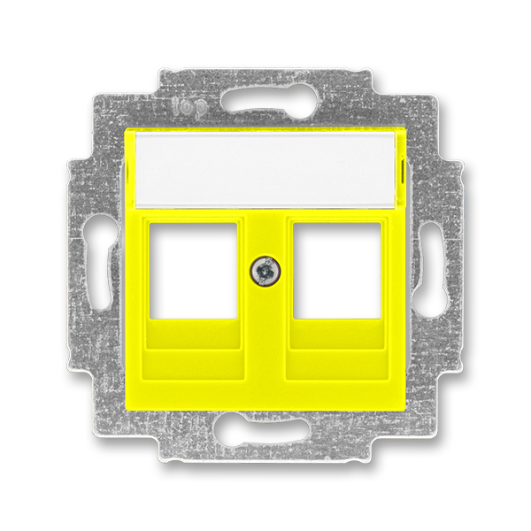 Kryt zásuvka datová/komunikační dvojnásobná s popisovým polem ABB Levit žlutá
