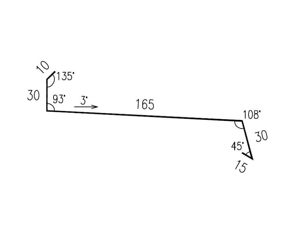 Oplechování římsa RS250A SP25 2N156 černá 0,5 mm 2 bm