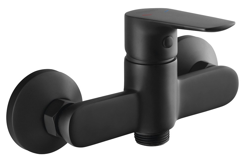 Baterie dřezová nástěnná Aqualine Lotta LT641B 150 mm, bez ramínka černá mat