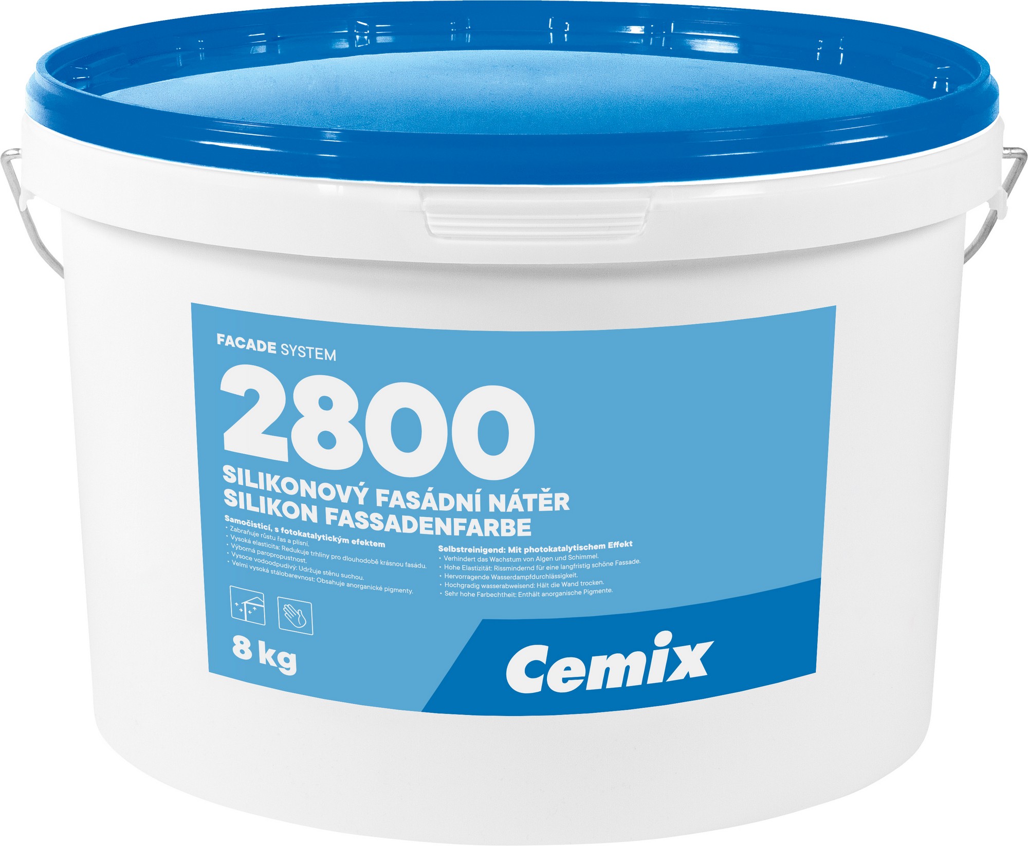 Nátěr fasádní silikonový Cemix 2800 bezpř., 8 kg