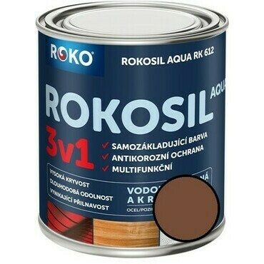 Barva samozákladující Rokosil Aqua 3v1 RK 612 sv. hnědá, 0,6 l