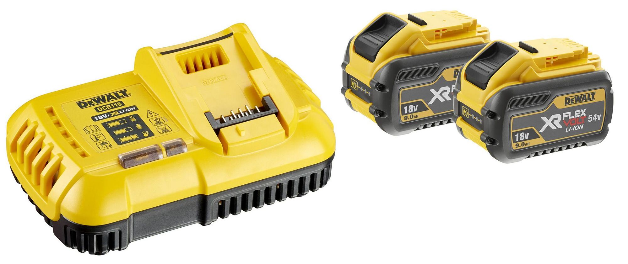 Akumulátory + nabíječka DeWALT DCB118X2