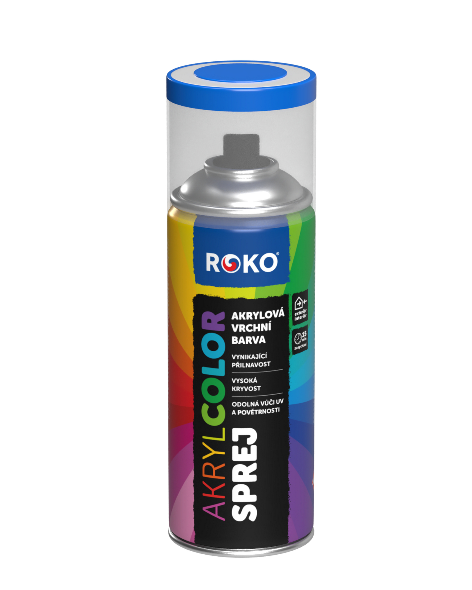 Barva akrylová vrchní Roko AKRYCOLOR Sprej nebeská modrá, 400 ml