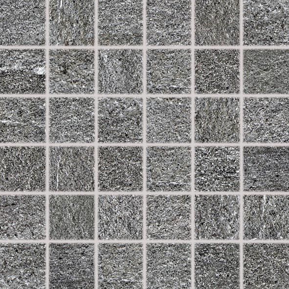 Mozaika Rako Quarzit 5×5 cm (set30×30 cm) tmavě šedá DDM06738