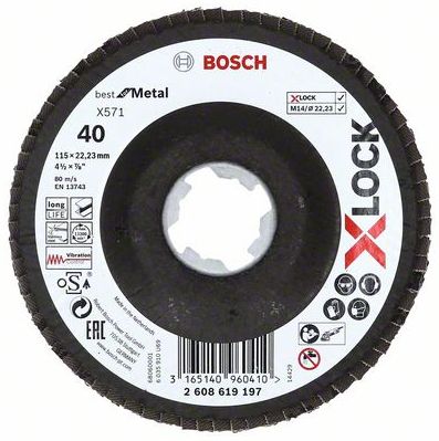 Kotouč lamel. Bosch X571 Best for Metal X-LOCK FD 115 mm 40