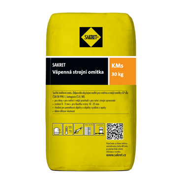 Vápenná jádrová omítka Sakret KMs, 30 kg/bal