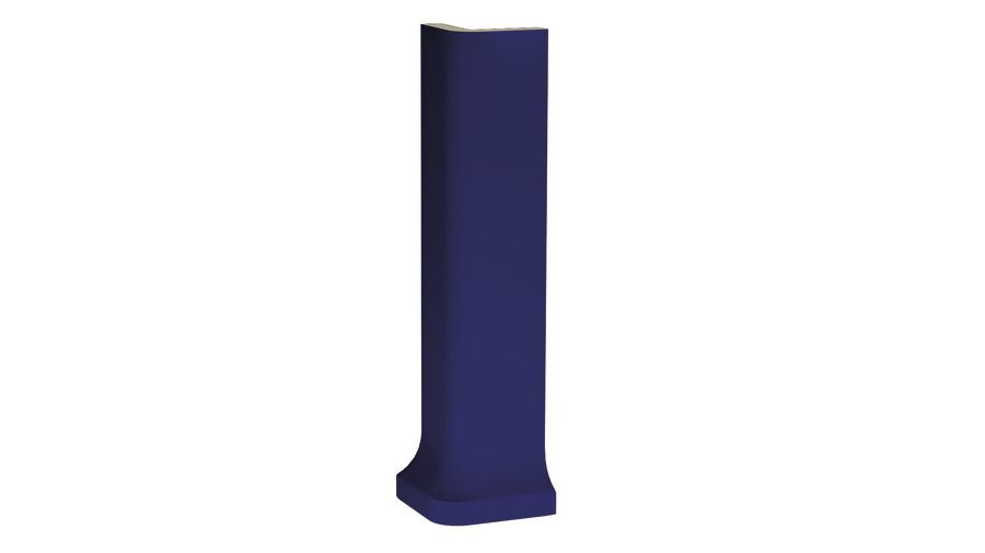 Roh vnější pro sokl s požlábkem Rako Color Two 3×20 cm tmavě modrá matná GSERI005