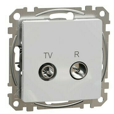 Zásuvka TV/R průběžná Schneider Sedna Design aluminium