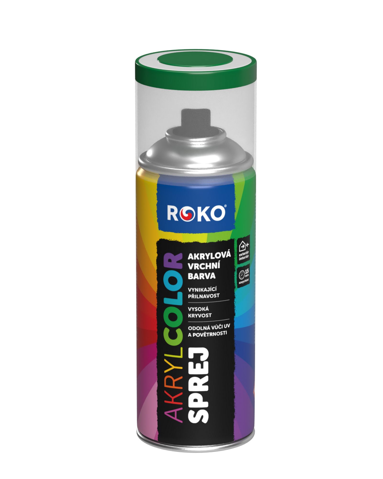 Barva akrylová vrchní Roko AKRYCOLOR Sprej listová zelená, 400 ml