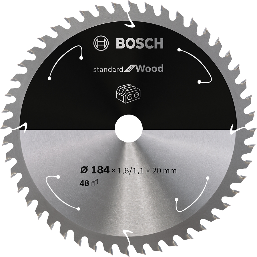 Kotouč Bosch Standard for Wood AKU 184×20×1,6 mm 48 z.