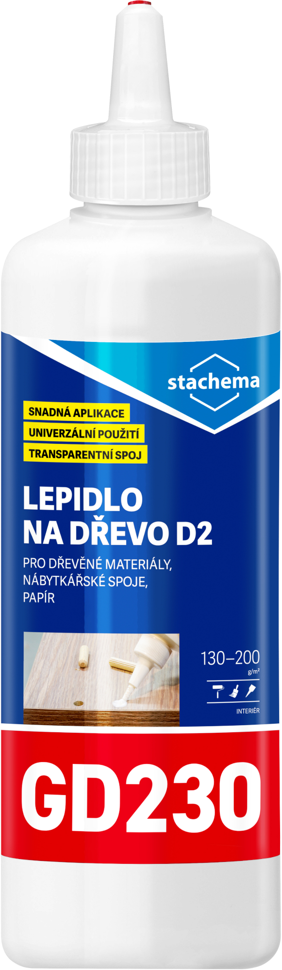 Lepidlo na dřevo D2 Stachema GD230 0,5 kg