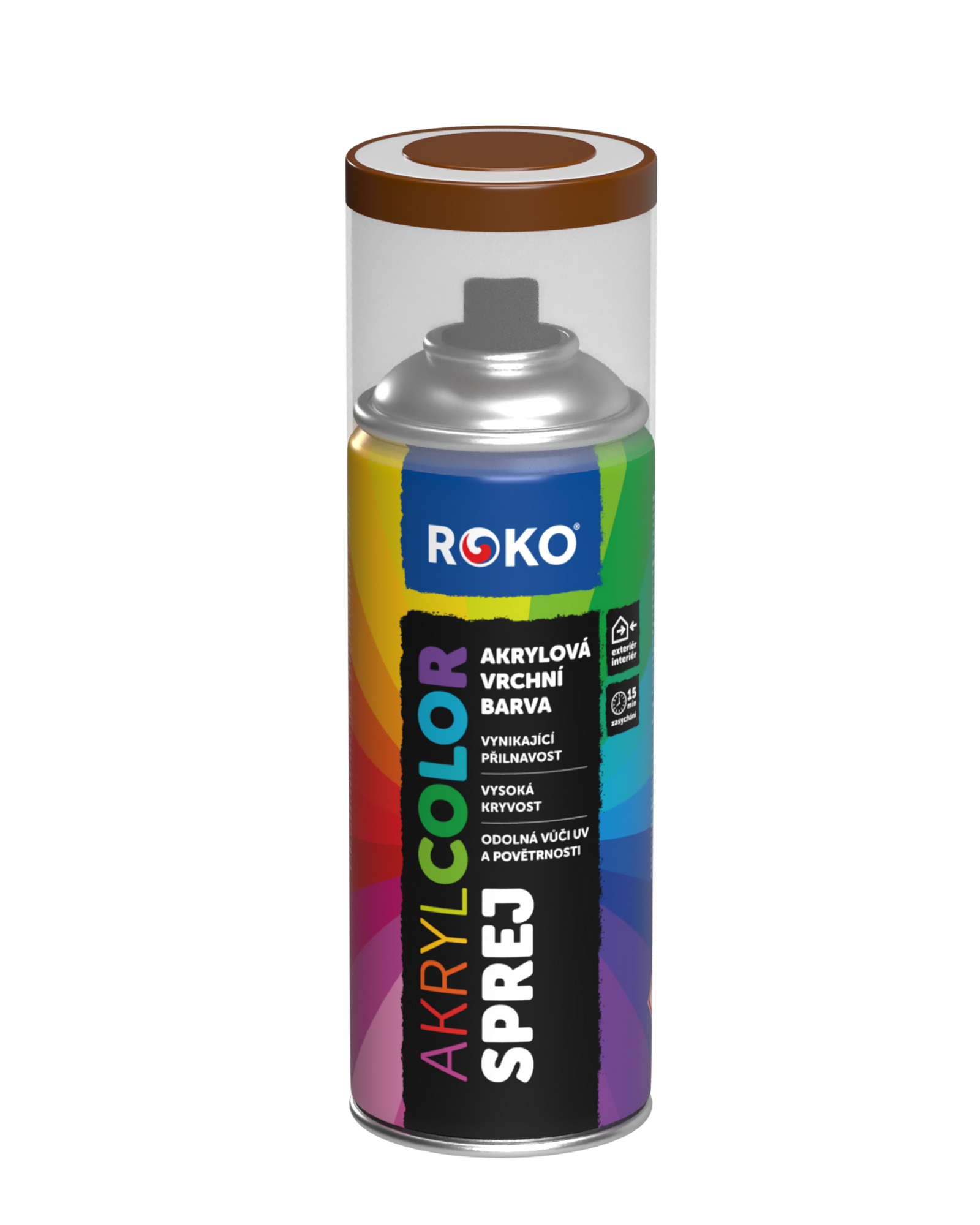 Barva akrylová vrchní Roko AKRYCOLOR Sprej hnědá měděná, 400 ml