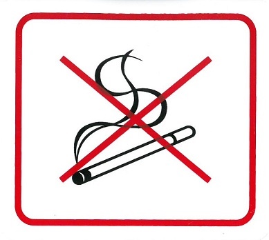 Samolepka zákazová Zákaz vstupu s cigaretou 110×90 mm