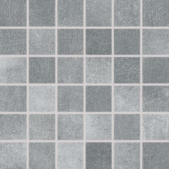 Mozaika Rako Rebel 5×5 cm (set 30×30 cm) tmavě šedá DDM06742