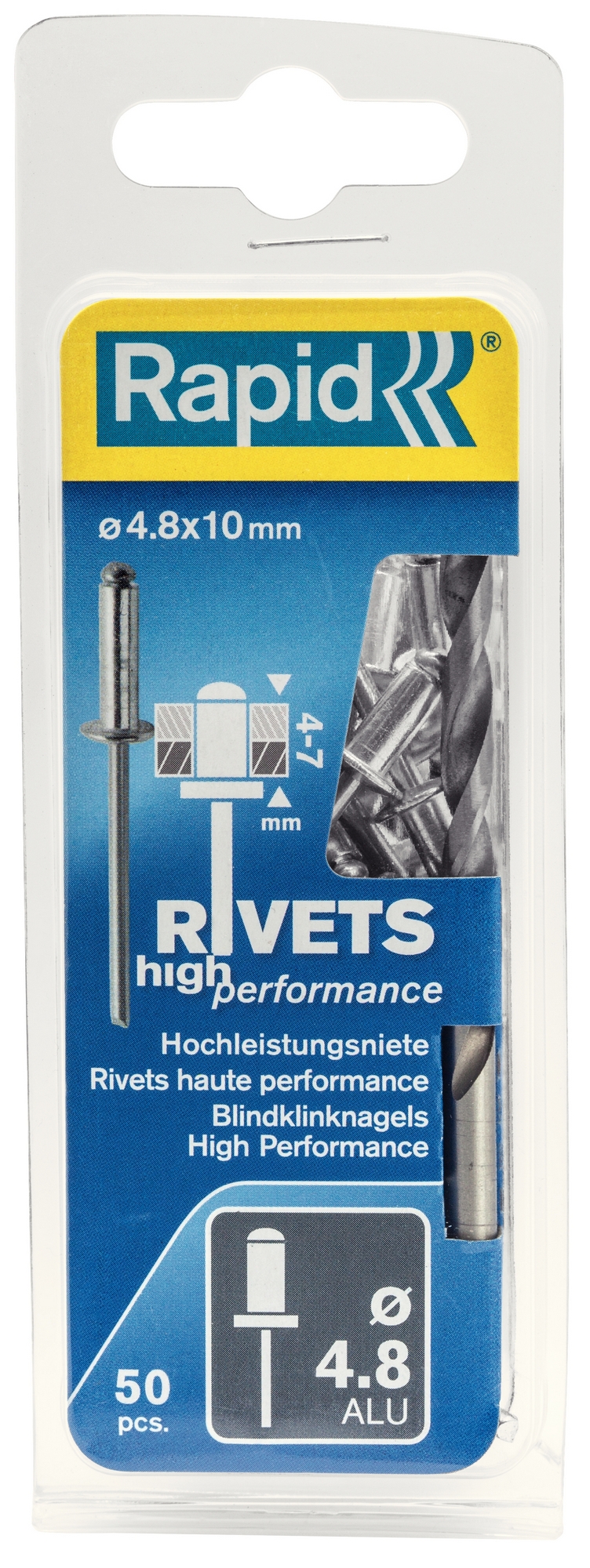 Nýty hliníkové Rapid High Performance 4,8×10 mm 50 ks