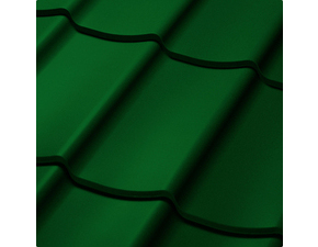 Velkoformátová profilovaná plechová střešní krytina SATJAM Trend PE25 RAL 6005 tmavě zelená