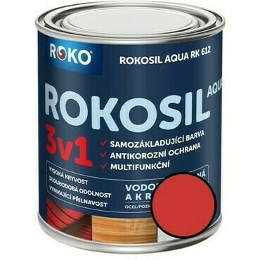 Barva samozákladující Rokosil Aqua 3v1 RK 612 8140 červená světlá, 0,6 l