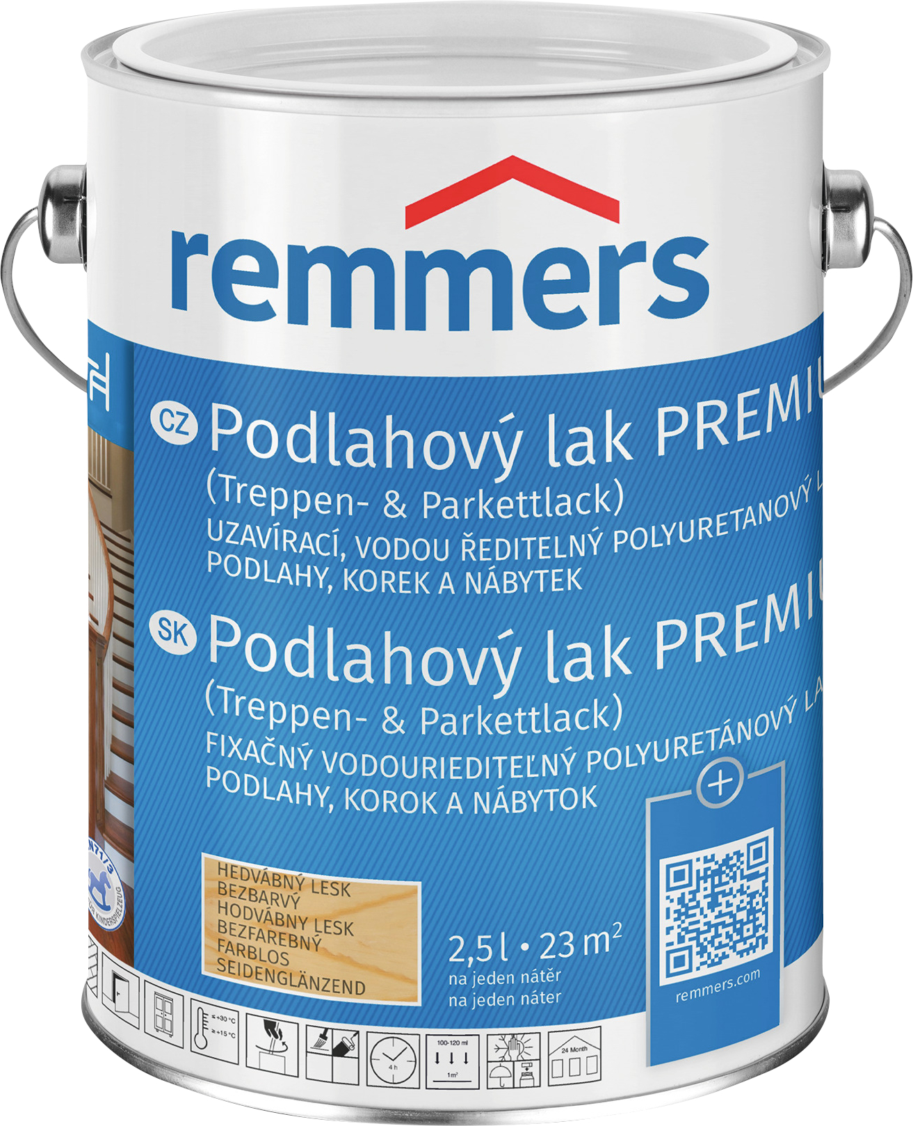 Lak podlahový Remmers Premium bezbarvý 2390 lesklý, 5 l