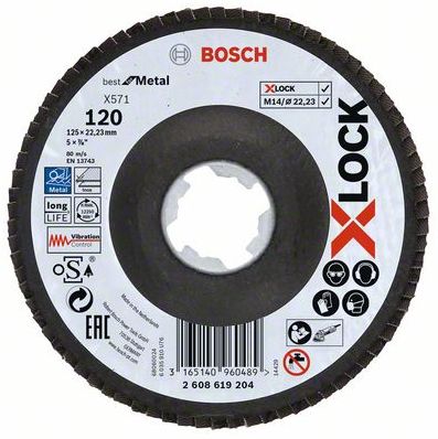 Kotouč lamel. Bosch X571 Best for Metal X-LOCK FD 125 mm 120